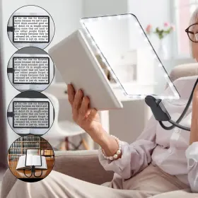 Glowsky 726084092969 Large Hands Free Magnifying Glass For Reading Full Book Page Magnifier With Flex