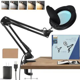 Gskeys 784482207675 15x Magnifying Glass With Light Real Lens 84 Leds 5 Color Modes 10
