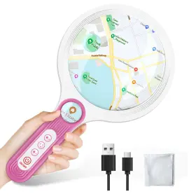 Gu-sc-2127-1045x-p Guoubuo Rechargeable Large 5.2ftft Magnifying Glass With Light 10x 20x 45x Handheld Ma
