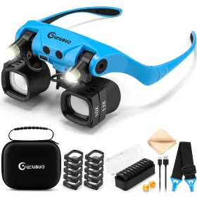 Gu-xsb-r223xc-b Guoubuo Magnifying Glass With Light 2x 4x 6x 10x 13x Glasses Lens