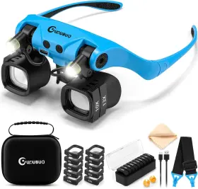 Gu-xsb-r223xc-b-n Guoubuo Magnifying Glass With Light 2x 4x 6x 10x 13x Glasses Lens Switch