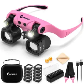 Gu-xsb-r223xc-p Guoubuo Magnifying Glass With Light 2x 4x 6x 10x 13x Glasses Lens Switch