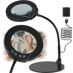 Gynnx 704090726115 Magnifying Glass With Light And Stand 10x 5 Color Modes Dimmable Led Lighted
