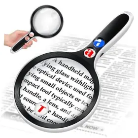 Hqm46241226scfdj Gzql Large Magnifying Glass With Lights 10x 25x 45x 60x Handheld Lighted Magnifier