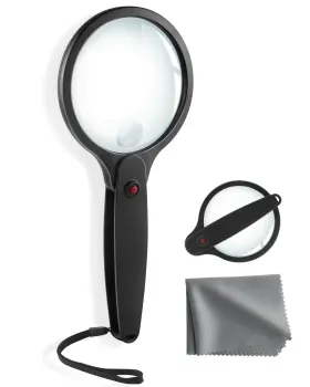 Hdajy 618087199595 10x 30x Magnifier 100mm Shatterproof Lens Magnifying Glass Foldable Handle