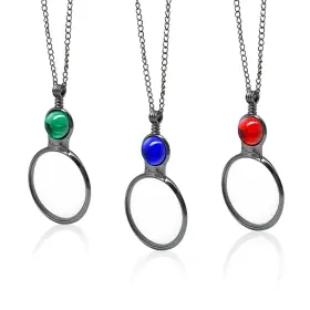 Aocean-mgn2 Healthstec 3 Pcs Magnifying Glass Necklace - 10x Monocle Lens Pendant With Long Chain Fo