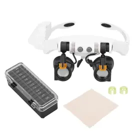 Heitignurq6b897a3 Heitign Multifunctional Head Mount Magnifier With 12 Detachable Lenses And 2 Led Ligh