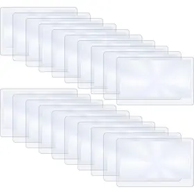 Hestya 711347866777 20 Pieces 3x Credit Card Magnifier Thin Fresnel Lens Fire Starter Pocket Wall