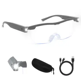 Hqm19b0328tdfdj Hqgzql Magnifying Glasses With Light 200% Magnification Usb Rechargeable Led