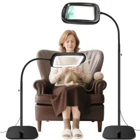 Hqm19b0421fdj Hqgzql 30x 10x Extra Large Floor Magnifying Glass With Light And Stand 60 Led Flexib