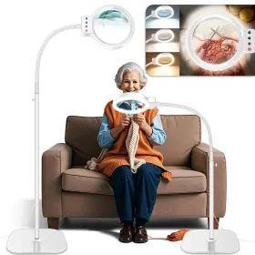 Hqm19b0825tsfdjl8 Hqgzql 30x 10x Large Floor Magnifying Glass With Light And Stand 72 Led Flexible Goo