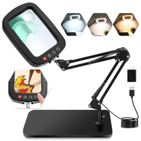 Hqgzql Hqm460119tsfdjs7 10x 30x Large Magnifying Glass With Light And Stand 5-inch Lighted Magnifier
