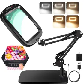 Hqm460926w626e Hqgzql 10x 30x Extra Large Magnifying Glass With Light And Stand 7-inch Lighted Magn