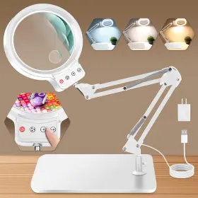 Hqm46250324l7 Hqgzql 10x 30x Large Magnifying Glass With Light And Stand 5-inch Lighted Magnifier