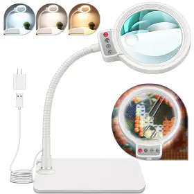 Hqgzql Hqm60260119tsfdjl6 30x 10x Magnifying Glass With Light And Stand 72 Led 3 Color Modes Stepless