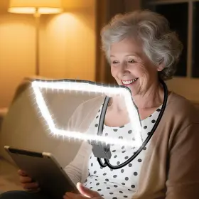 Hqm60h250919fdj Hqgzql Large 10x Magnifying Glass With Light Hands Free For Read Inch