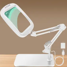 Hqgzql M461230w626ew 10x 30x Extra Large Magnifying Glass With Light And Stand 7-inch Lighted Magn