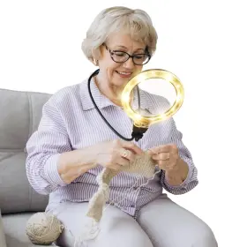 6007605216 Huiboer 15x Hands Free Magnifying Glass With Light 6 Modes 1200mah Rechargeab