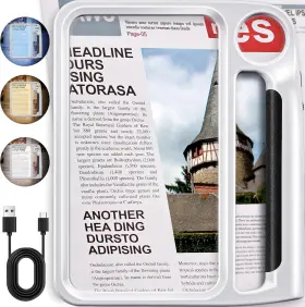 Mg002w Jarlink 5x 10x Large Magnifying Glass For Reading Rechargeable Magnifier With 3