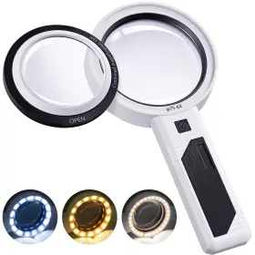 Jarlink Mg754d Magnifying Glass With Light Detachable Dual Lenses 30 Led 3 Modes Lighted M