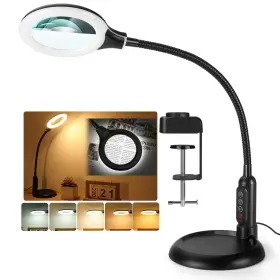 Jq1r Jeedefi 2-in-1 10x Magnifying Glass With Light And Stand 5 Color Modes Stepless Dimm