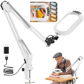 We01bbz206fj Jeedefi 10x Large Magnifying Glass With Light And Clamp Real 5 Color Modes S