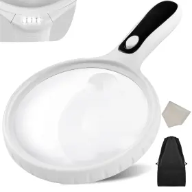 Asm0055-0 Jimejv Magnifying Glass With Light 4.92 Inch Large Magnifier 2x 5x Handheld Illumi