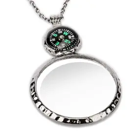 Jiulory 796647233306 Magnifying Glass Necklace 10x Compass Pendant With