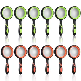 Am555649 Joutyfor 12 Pcs 10x Magnifying Glass Handheld Shatterproof Reading Magnifier For Senio
