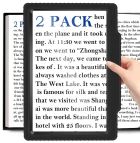 08092pwdfdj Juoifip 2 Pack 5x Full-page Magnifying Glass For Reading Handheld Lightweight Magn
