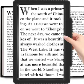 Juoifip 726084103832 5x Full-page Magnifying Glass For Reading Black Lightweight 5.7 Inch X 8 Viewing