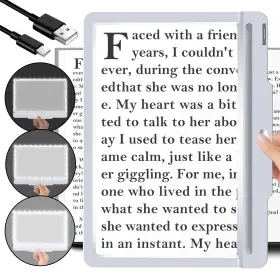 Jux007f0612cdfxfdjy Juoifip 5x Rechargeable Full-page Magnifying Glass For Reading 43 Ultra Bright Led H