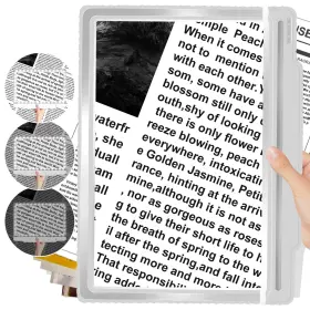Jux007f0717wddcfx-y Juoifip 5x Magnifying Glass With 43 Light Large Page Magnifier For Reading Viewing