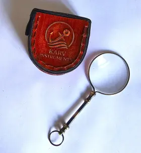 Kv556 Karv Instruments 50mm Brass Magnifying Glass Library Reading Fine Print Zooming Increase Visio