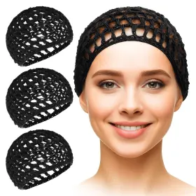 Hairnet0001331 Ketar 4 Pcs Black Hair Net For Women 5.5 X 7 Inch Soft Lightweight Viscose Nets