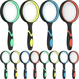 Thi-kingdder-1006 Kingdder 12 Pcs 10x Magnifying Glass For Kids And Seniors Non-slip Handheld Reading Ma