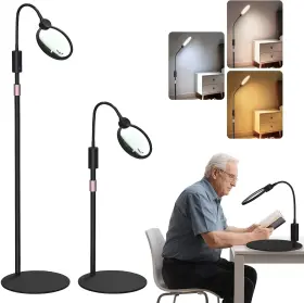 Kinsuto 313017396388 30x 10x Large Floor Magnifying Glass With Light And Stand Three Lighting Modes