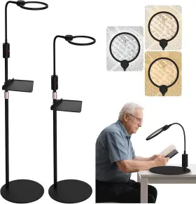 Kinsuto 726084320710 30x 10x Large Floor Magnifying Glass With Light And Stand Three Lighting Modes