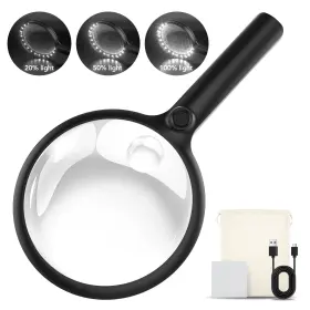 Bhm001 Kinsuto 2000mah Rechargeable Magnifying Glass With Light 5x/10x Large Handheld