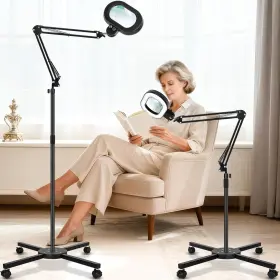 Kirkas Kr-fs-681c-4l 12x Magnifying Glass With Light And Clamp Extra-long Arm Lamp