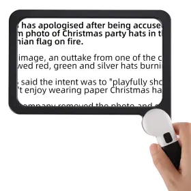 Mg4as-gmicr06g Koolertron 5x Magnifying Glass With Led Light Folding Handheld Full Page Magnifier W