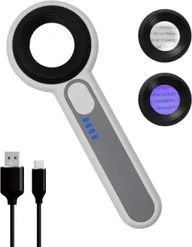 13han Koparneed Handheld Magnifier 60x With Uv&led Lights Jeweler Loups Magnifying Glass 30