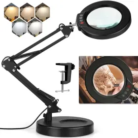 N109-06 Krstlv 10x Magnifying Glass With Light Upgrade Button 5 Color Modes Stepless Dimmab