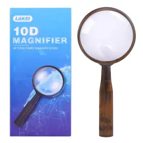 La-0727-agate Lakei Magnifying Glass 10x 30x Handheld Reading 75mm Shatter Resi