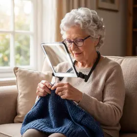 Ca-magnifier-3x Lavendex 3x Neck Magnifying Glass With Light Hands Free Magnifier Magnify
