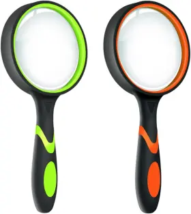 Leffis 744759861504 2 Pack 10x Magnifying Glass For Seniors And Kids Non-slip Handheld