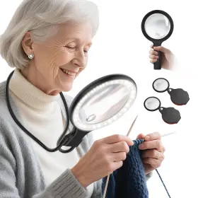 Lightswim 792483423383 Neck Wear Magnifying Glass With Light For Close Work 5.5 Inch 5x Handheld Li