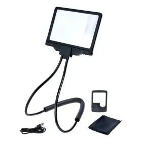 Living Glow 079902186945 Rechargeable 3x Large Led Magnifier With Pocket Black