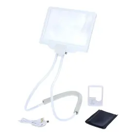 Living Glow 079902186952 Rechargeable 3x Large Led Magnifier With Pocket White