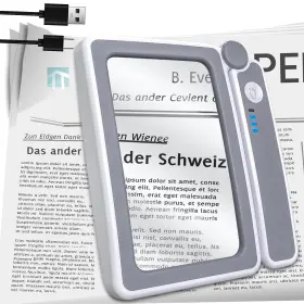 H158 Lpluziyyds Magnifying Glass With Light 4x Rechargeable Full Page Magnifier 3 Adjus